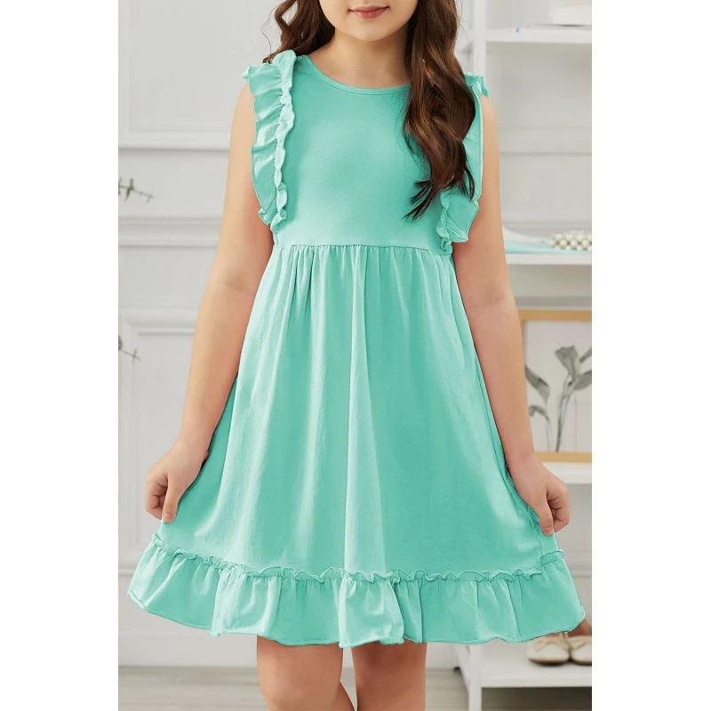 Robe Enfant Fluide Plissée Taille Empire