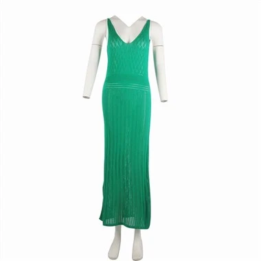 Robe maxi sans manches à col en V pour femmes