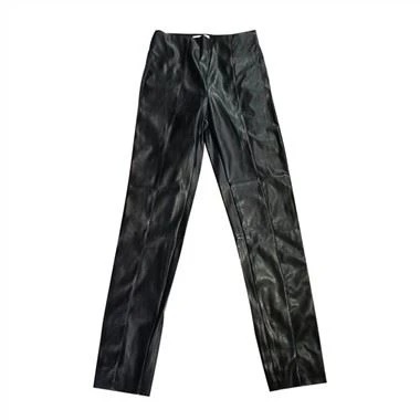 Pantalon slim en PU pour femme